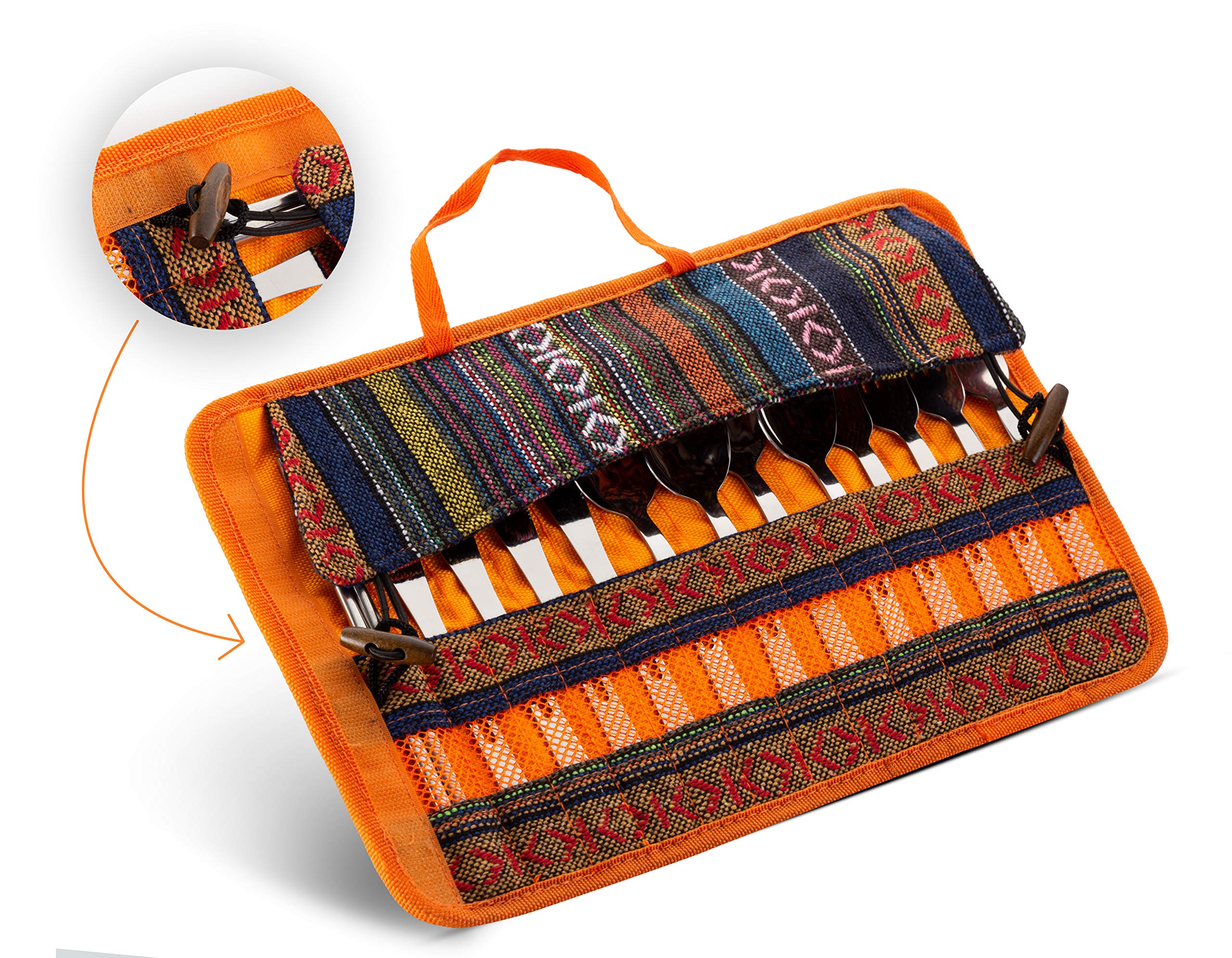 13 Piece Stainless Steel Family Cutlery Picnic Utensil Set with Travel