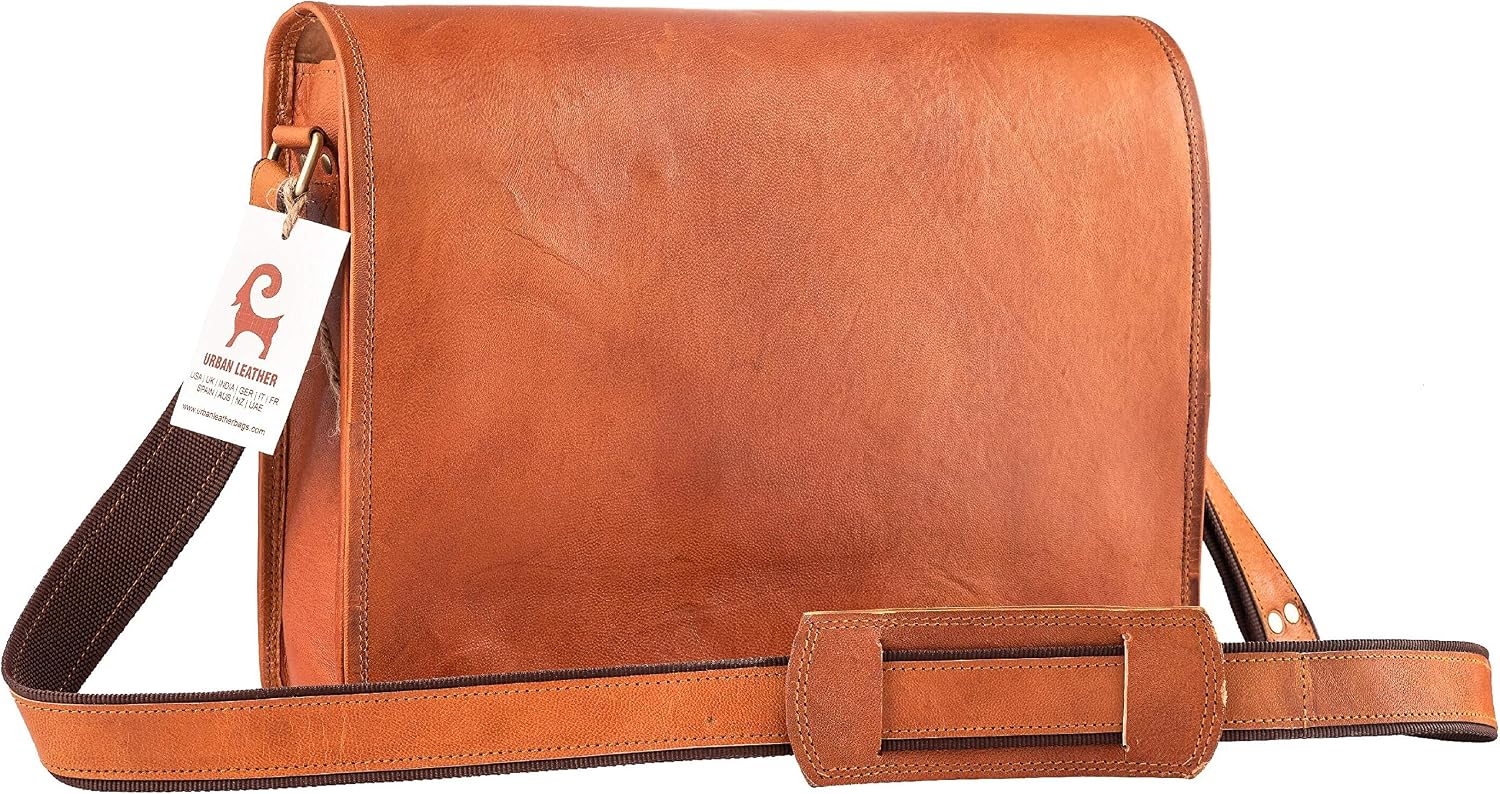15 inch Urban Leather Executive Business Bag for Men Women Handmade Vintage Brown Laptop Messenger Shoulder Bag Mens Satchel Work Bags - Image 4