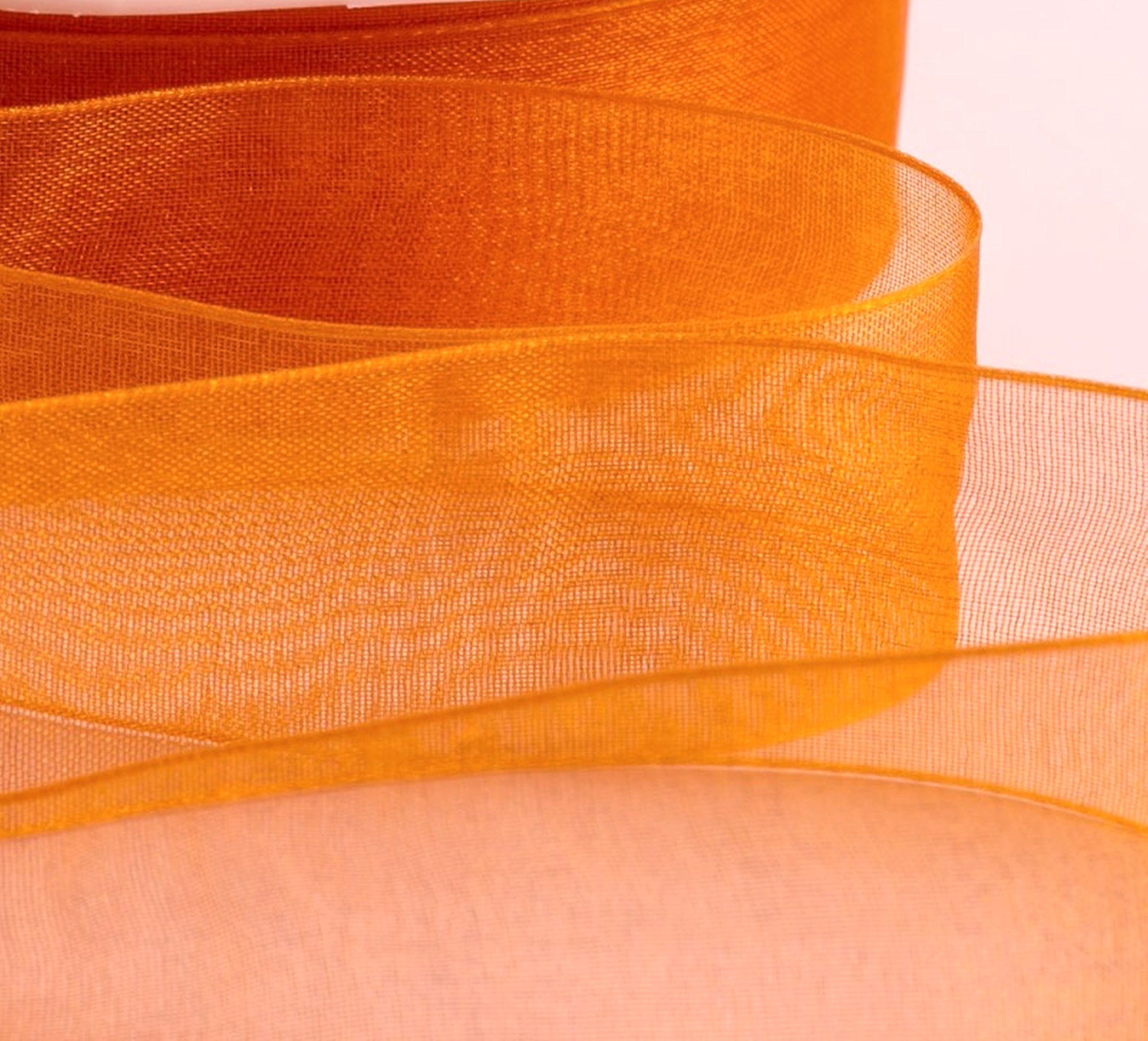 Organza Ribbon. Crafts Party Events Scrapbooking, Gift Wrapping, Home Deco. 46 Meters / 50 Yards s (25mm, Orange)