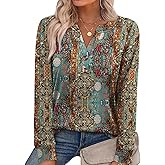 XIEERDUO Womens Long Sleeve Shirts Fall Tunic Tops Henley V Neck Blouses Dressy Casual 2025 Winter Trendy Clothes