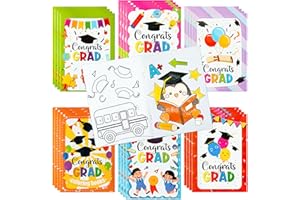 X1zuue Kindergarten Graduation Coloring Books - 24Pcs Congrats Grad DIY Color-in Pages Books for Kids Bulk Pre-kindergarten Activity Books Mini Coloring Book Party Favors Graduation Classroom Gifts