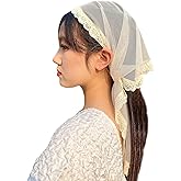 YuRongsxt Triangle Chapel Veil Mantilla Lace Headcovering Catholic Latin Mass M15