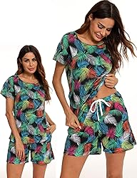 ENJOYNIGHT Womens Pajama Shorts Sets Cotton Pjs