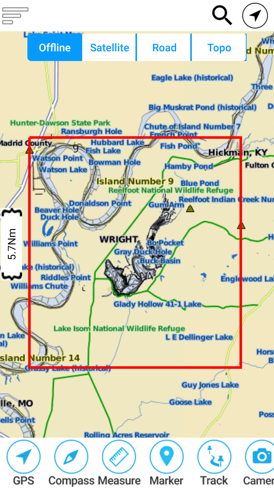 Reelfoot Lake Tennessee Offline GPS Nautical Chart Apps