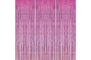 Merear Backdrop for Party Decorations, 3 Pack Foil Fringe Curtains Party Decor 8.2 * 3.3 FT Tinsel Streamers Birthday Party Decorations Photo Fringe Backdrop for Party, Graduation