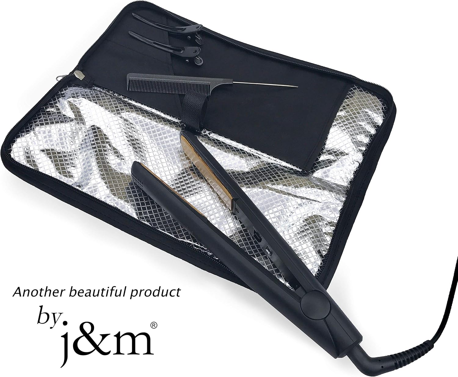 Hair Straightener Mat & Pouch by j&m, Heat Resistant, Fits ghd, BaByliss & Larger Straighteners - Image 3