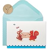 Papyrus Blank Cards with Envelopes, Bunny & Squirrel (14-Count)