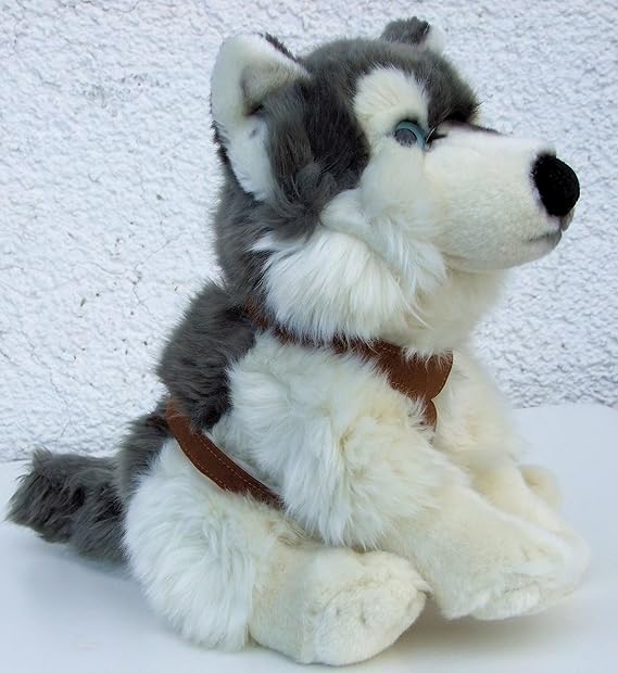 Uni-Toys Schlittenhund mit Geschirr Hund Husky 33 cm