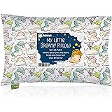 Toddler Pillow with Pillowcase - 13X18 Soft Organic Cotton Baby Pillows for Sleeping - Machine Washable - Toddlers, Kids, Boy
