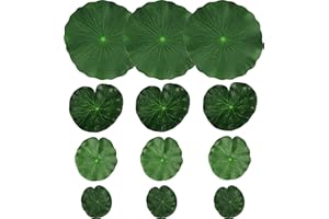 Lightingsky Artificial Floating Foam Lotus Leaves Artificial Foliage Pond Decor ((30cm+18cm+15cm+10cm)*3, Pack of 12)