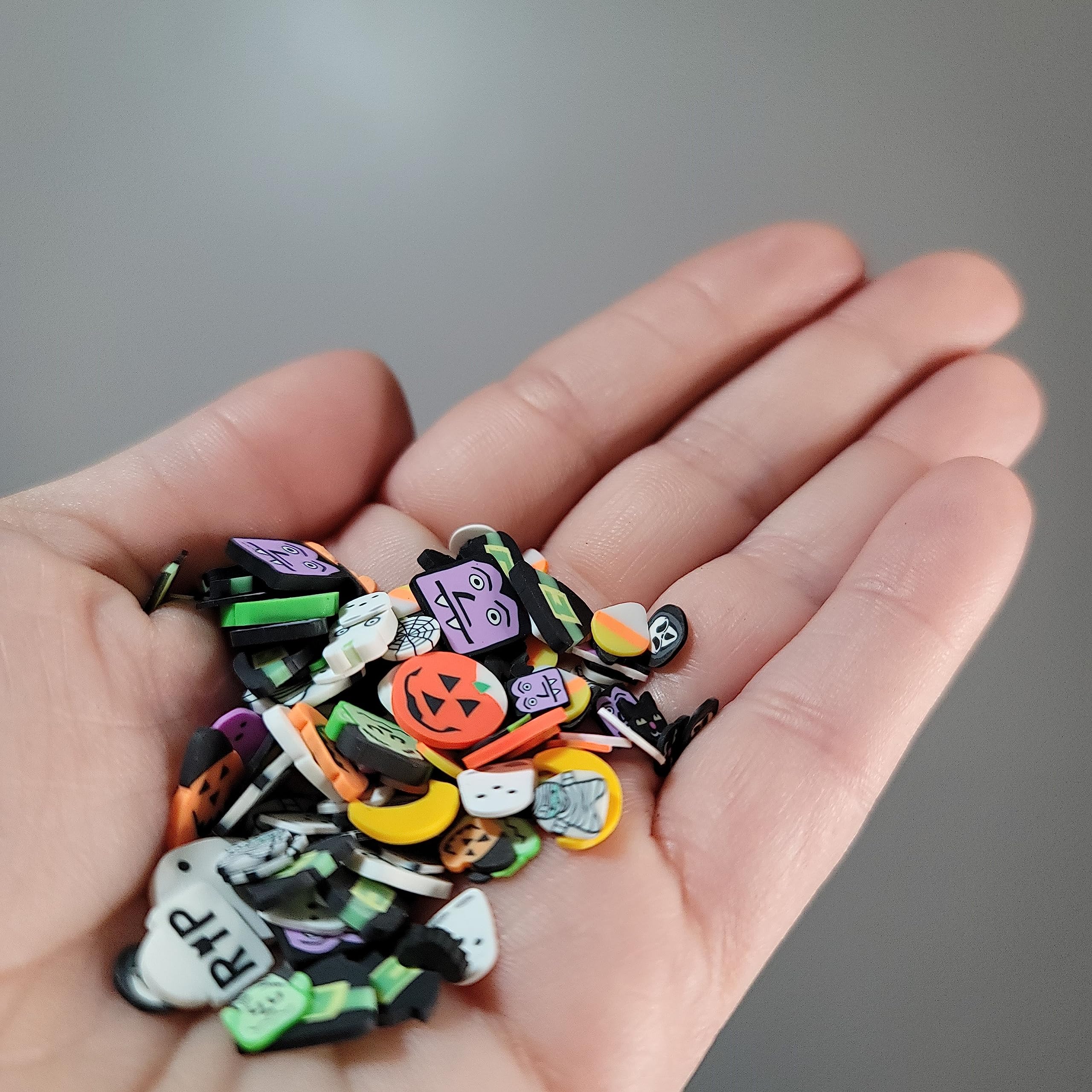 BGM Creations 2,000 Piece Halloween Polymer Clay Slices for Slime Supplies, DIY Nail Art, Halloween Craft Embellishments
