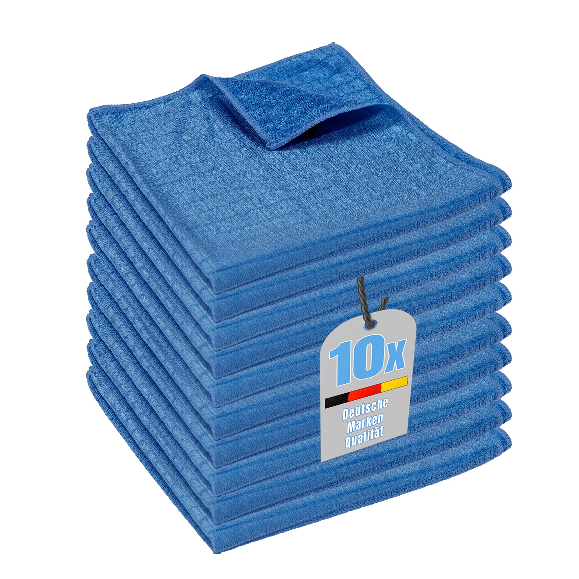 Limpando 10 x Tea Towel and Kitchen Towel (50 x 55 cm) – Cleaning Cloth for Glass, Cutlery, Plates and Kitchen – Top Microfibre Drying Towel – High Absorbency and Quick Drying