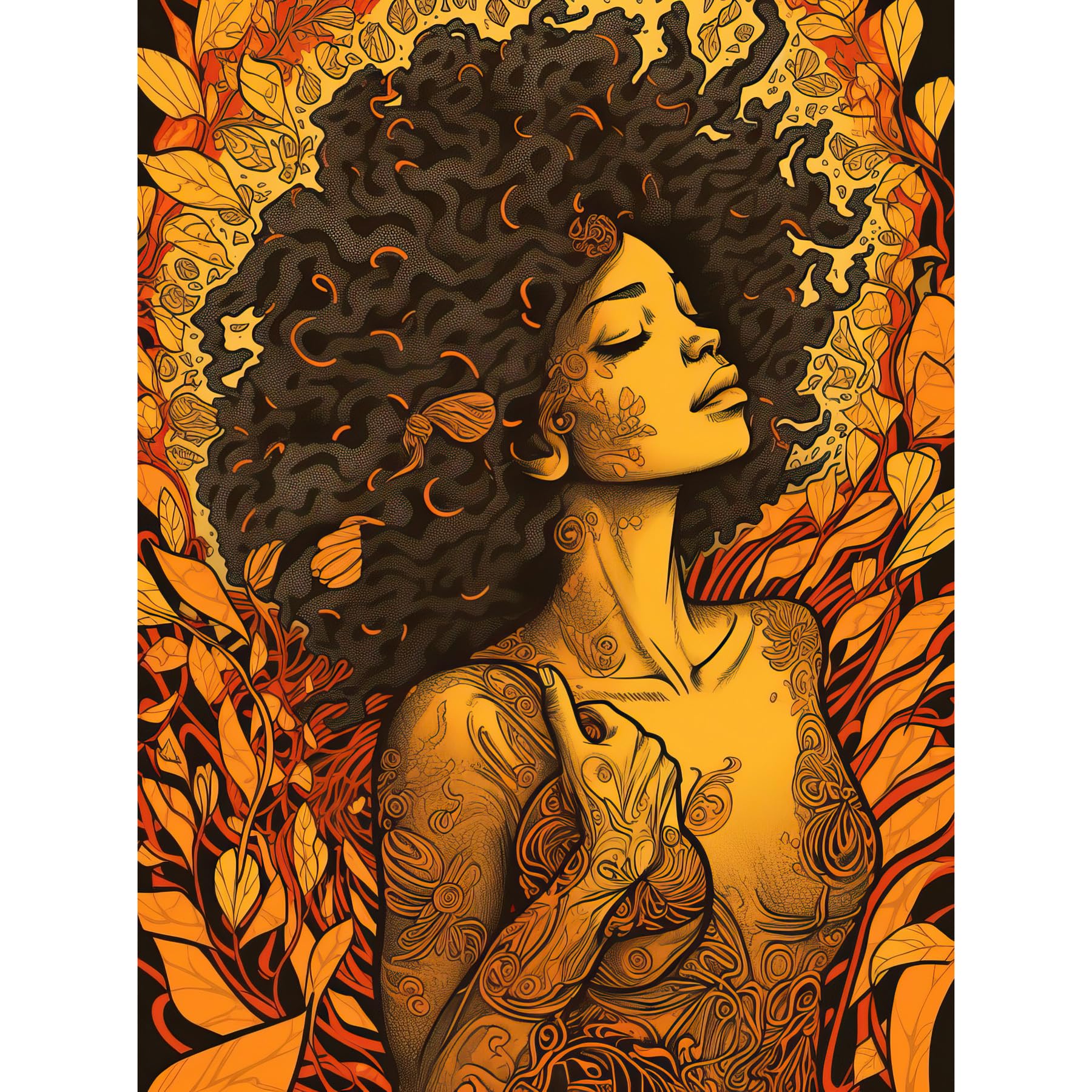 Artery8 I'm an Autumn Amber and Red Modern Illustration Unframed Wall Art Print Poster Home Decor Premium