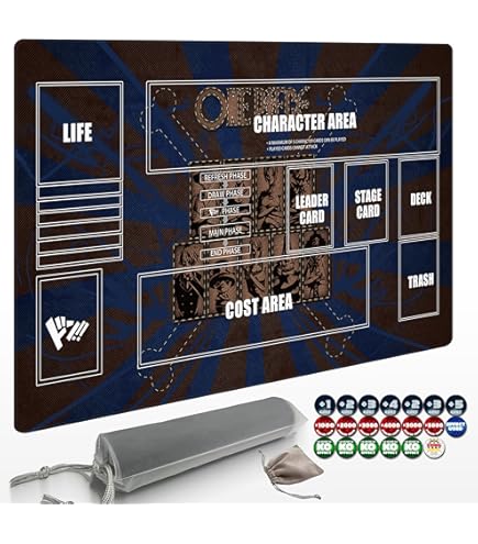 Amazon.com: One Piece Playmat for OP TCG Players - Minimal Playmat with  Zones - Card Mat Accessories, Card Game Play Mat Gift