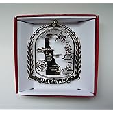 Nations Treasures Delaware Brass Christmas Ornament State Travel Souvenir Gift