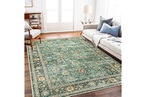 TOPRUUG Washable Area Rug 5x7 for Living Room Non Slip Runner Rugs with Rubber Backing for Bedroom Soft Kitchen Runner Rug Stain Resistant Non Shedding Rug Farmhouse Distressed Carpet Runner