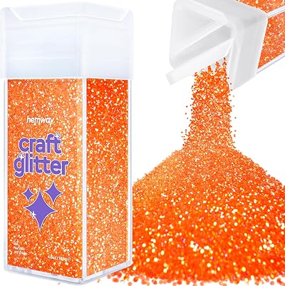 Hemway Fluorescent Peach Glitter Shaker 130g Fine - Resin Epoxy Craft