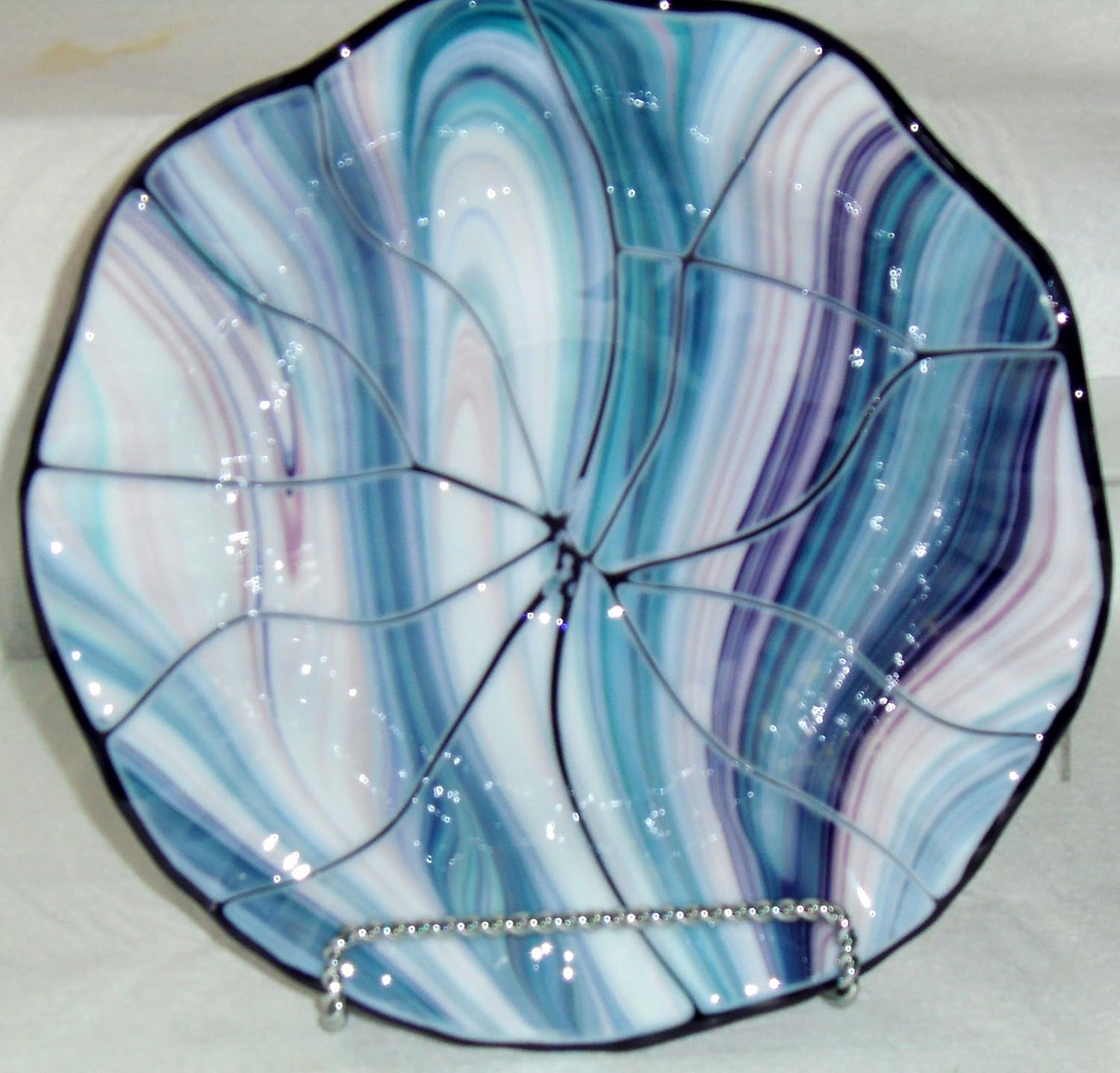Amazon Com Decorative Bowl Of Teal Pink And Purple Swirls