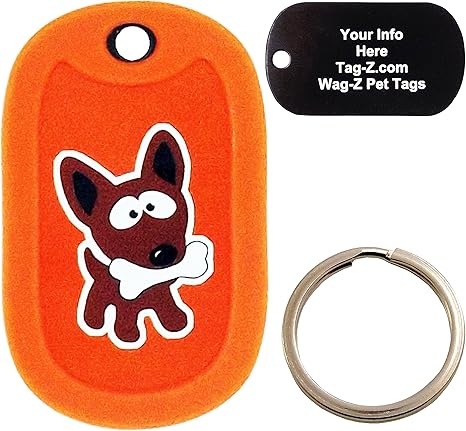 orange dog tag