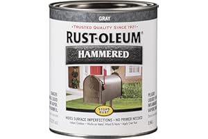 Rust-Oleum 7214502 Stops Rust Hammered Finish Paint, Quart, Gray, 32 Fl Oz (Pack of 1)