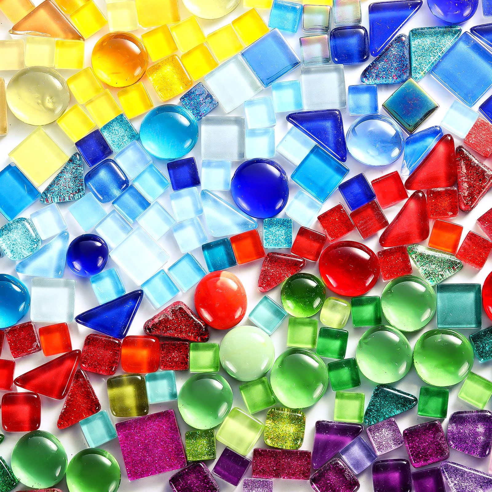 Photo 1 of Nuanchu 3.3lb Irregular Tiny Mosaic Tiles Assorted Colors Crystal Glass Mosaic Tiles Handmade Crystal Craft for Mosaic Making Projects DIY Bathroom Kitchen Home Decor, Various Size