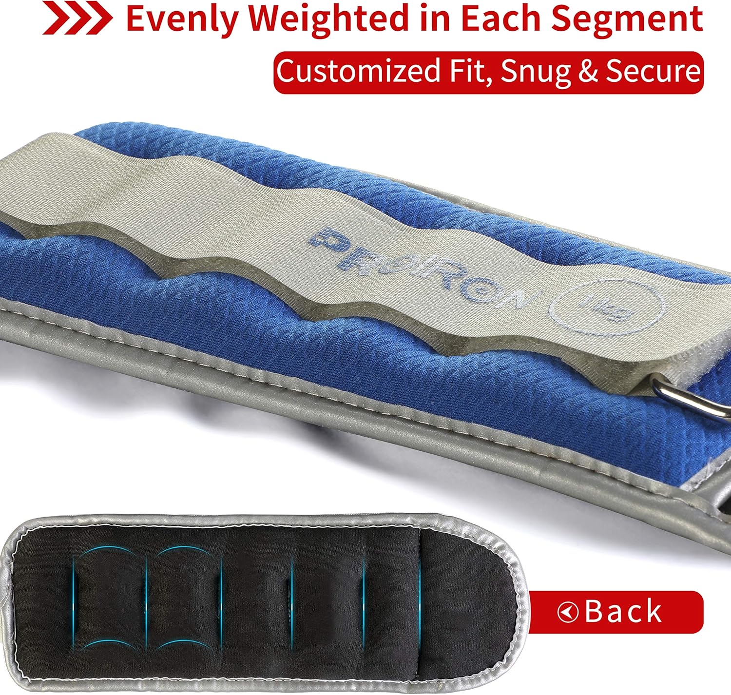 PROIRON Ankle Weights Wrist Leg Weights for Women Men 0.5kg-2kg in Pair Reflective Ankle Weight Set for Fitness Exercise Jogging Aerobics - Image 4