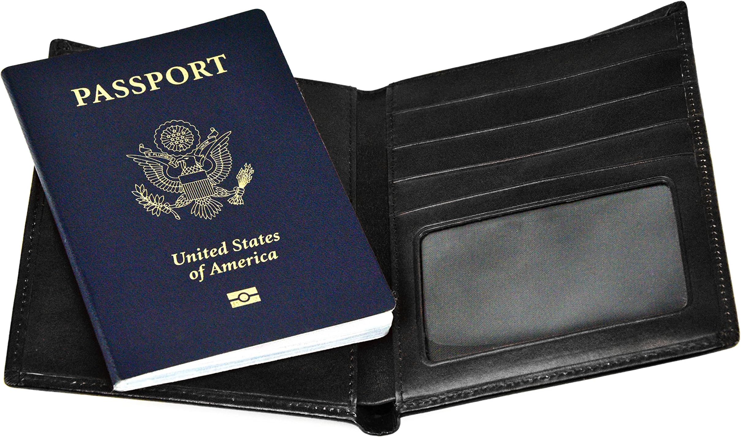LifeTek Leather Travel Wallet Passport Holder With Credit Card Slots