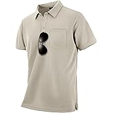 WENTTUO Mens Polo Shirts Short Sleeve Summer Moisture Wicking Performance Athletic Golf Shirts for Men with Pocket