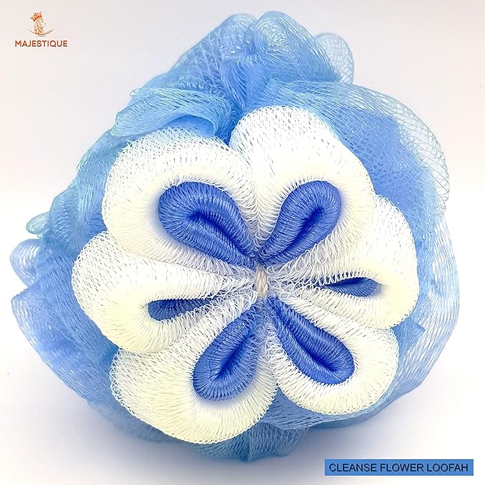 Majestique Cleanse Flower Loofah (BLUE)