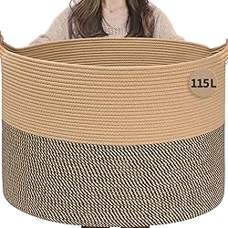 INDRESSME 115L Extra Large Blanket Basket, Woven