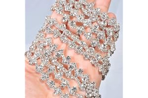 GELVS 1 Yard Thin Rhinestone Crystal Sash Appliques Clear and Bling Stone Trims Addition for Wedding Dress Strap Prom Sashes Bridal Garter
