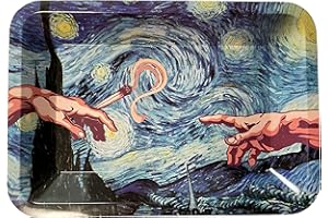 Rolling Tray “Starry Night Hands” 5” x 7” Tobacco Smoke Accessories - Tray God