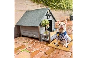 Aivituvin Outdoor Dog House, Waterproof Dog Kennel for Small to Large Sized Dogs,100% Insulated Puppy Shelter with Elevated F