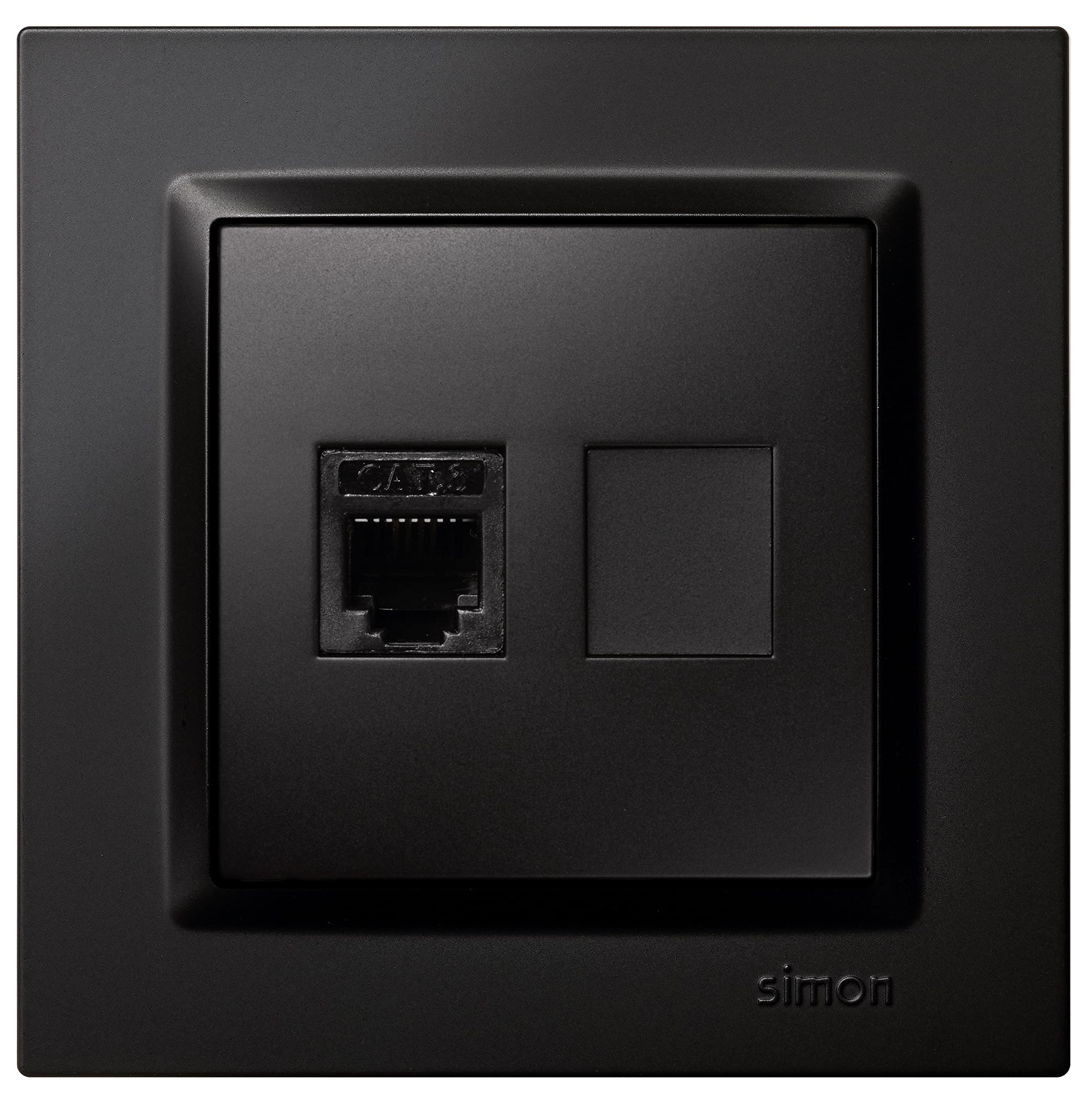 Simon 10 Telephone Socket Black