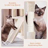 Yaheetech Cat Tree 92cm Multilevel Tower with Double Condo Beige view 4