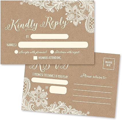 Amazon Rsrvpカード 50枚 Rsvpポストカード 封筒不要 レスポンスカード 空白rsvp返信 Rsvp結婚式 リハーサルディナー ベビーシャワー ブライダル 誕生日 婚約 独身パーティー招待状 グリーティングカード 文房具 オフィス用品