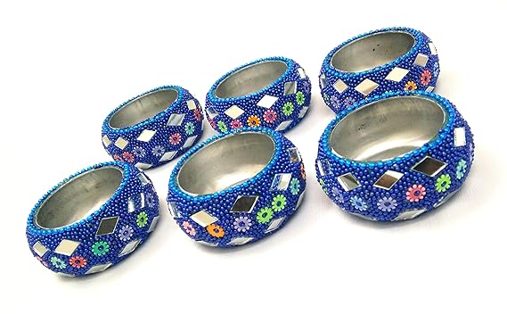 Artshai Decorative Multi Colour Decorative Diya Candle Holder for Diwali Decoration(Blue)