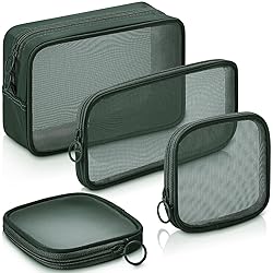 Weewooday 4 Pcs Mesh Makeup Bag Mesh Cosmetic Bag
