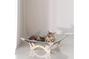 CapyBara Space Large Cat Bed Hammock Cat Cradle Cat Accessories 22 X 22 Inch Elevated Pet Bed for Window Perch for Large Cats or Kitty Easy Assembly Cat Furniture Gift