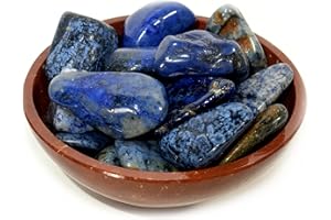 HQRP-CRYSTAL Natural Blue Dumortierite Tumbled Stone Pebbles Polished Gemstone Quartz Crystal Mineral Cabs Sparkling Cabochon Specimen from S. Africa - 5PCS