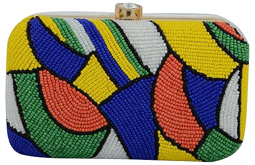 Tooba Handcrafted WS6 Womens Box Clutch (Multi-Color)