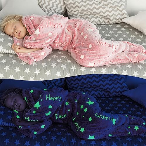 Mermaid Tail Blanket for Girls, Glow in The Dark Mermaid Sleeping