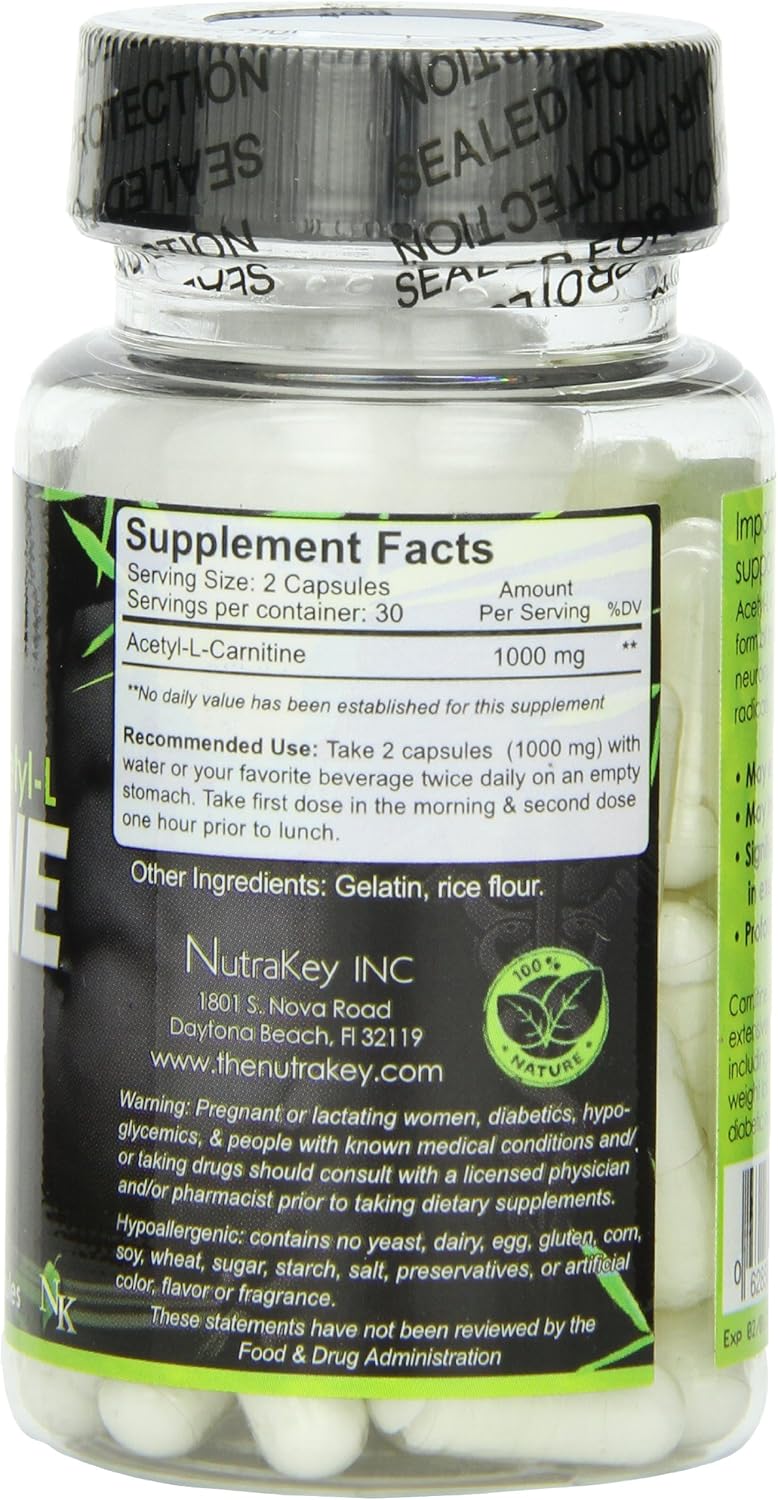 NutraKey L-Carnitine 500mg, 60 Count: Health & Personal Care