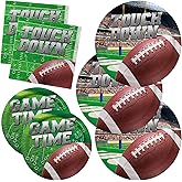 Football Party Supplies Kit Serve 50, Includes Dinner Plates, Dessert Plates, Napkins,Football Birthday Party Football Game Day Tailgate Party Decorations