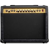 LyxPro 40 Watt Electric Guitar Amplifier | Combo Solid State Studio & Stage Amp with 8” 4-Ohm Speaker, Custom EQ Controls, Drive, Delay, ¼” Passive/Active/Microphone Inputs, Aux in & Headphone Jack