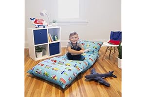 Wildkin Kids Floor Lounger – Pillow Lounger, Travel-Friendly, Ideal for Sleepovers, Fits Standard Pillows - Trains, Planes, and Trucks