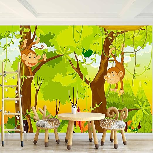 Fototapete Kinderzimmer Affen Dschnungel 396 X 280 Cm Vlies Wand Tapete Dekoration Wandbilder Xxl Moderne Wanddeko 100 Made In Germany Grun Wald Runa Tapeten 9041012b Amazon De Baumarkt