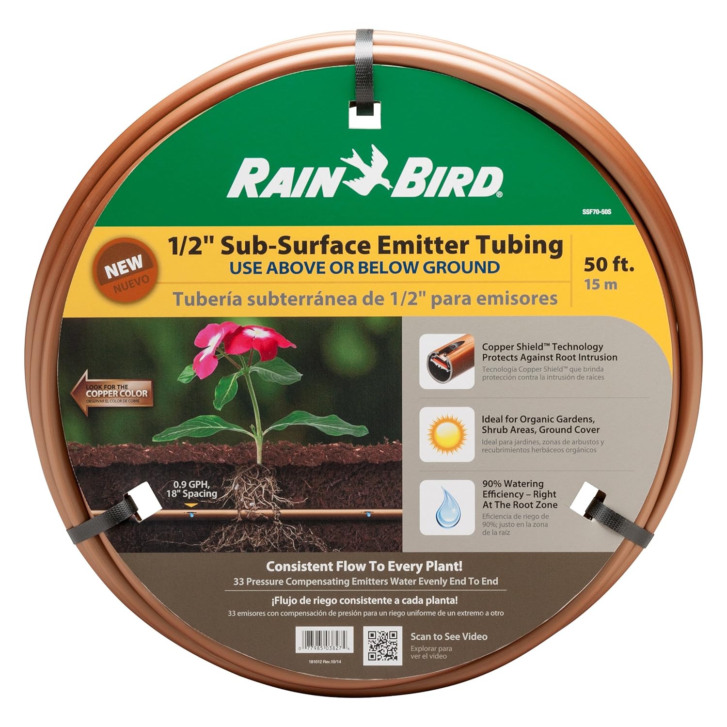 Rain Bird ET6391850 Drip Irrigation Pressure Compensating 1/2 Emitter