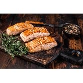 Northwest Wild Foods Fresh Frozen Wild Alaskan King Salmon - Boneless, Skin-on Portions Oily Healthy Omega-Rich Sustainably Harvested (12 x 6oz Portions)
