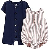 Simple Joys by Carter's baby-boys Button Rompers, Pack of 2